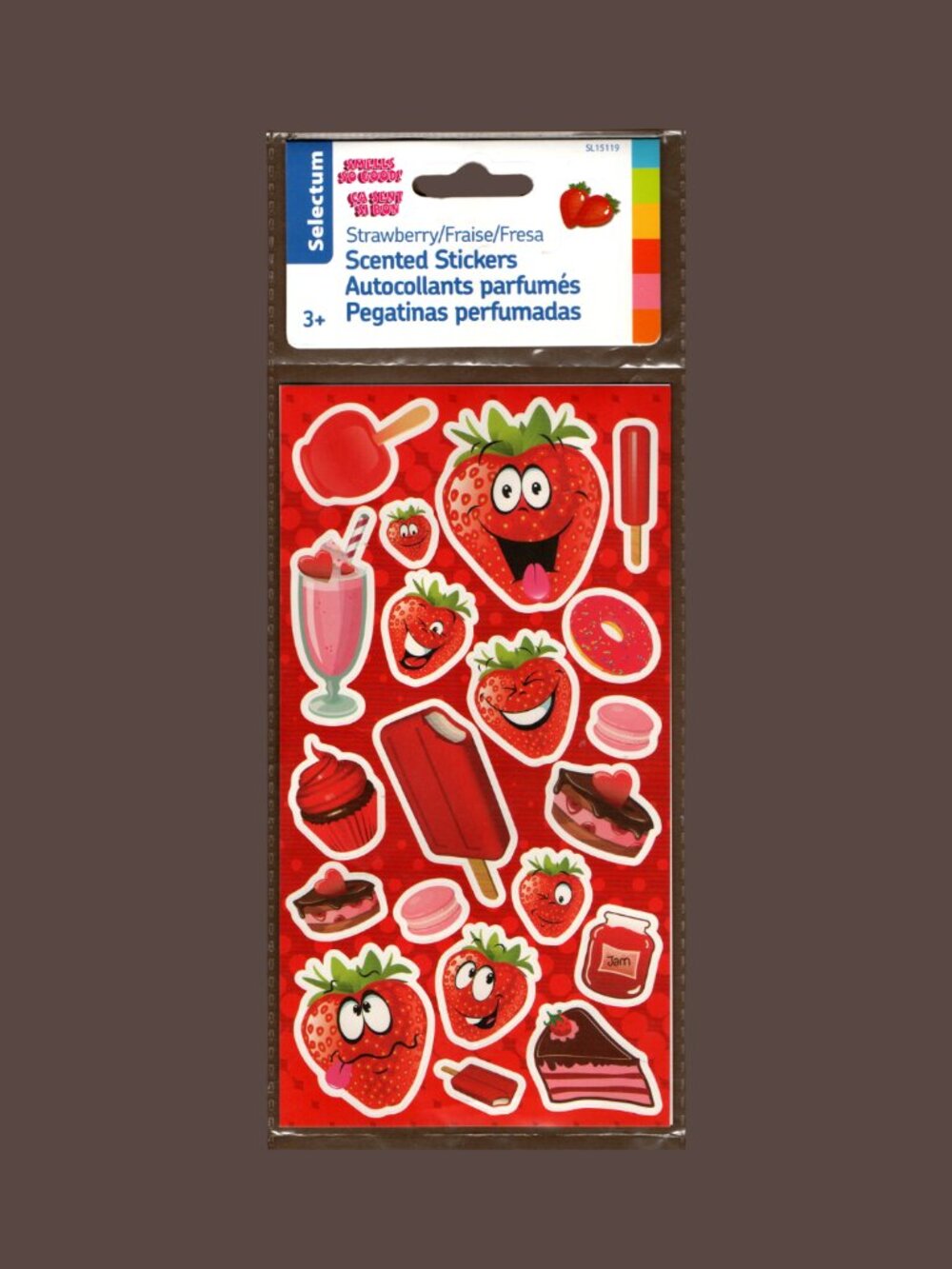 Selectum Scented Scratch n' Sniff Strawberry Stickers NIP